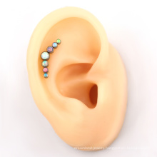 ASTM F136 Titanium 7 pieces Opal cluster ear helix earring for women